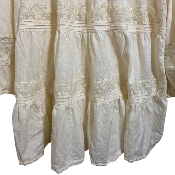 Old Navy Cream Boho Tiered Eyelet Lace Babydoll Dress Cottagecore Plus Size XXL - Picture 8 of 10